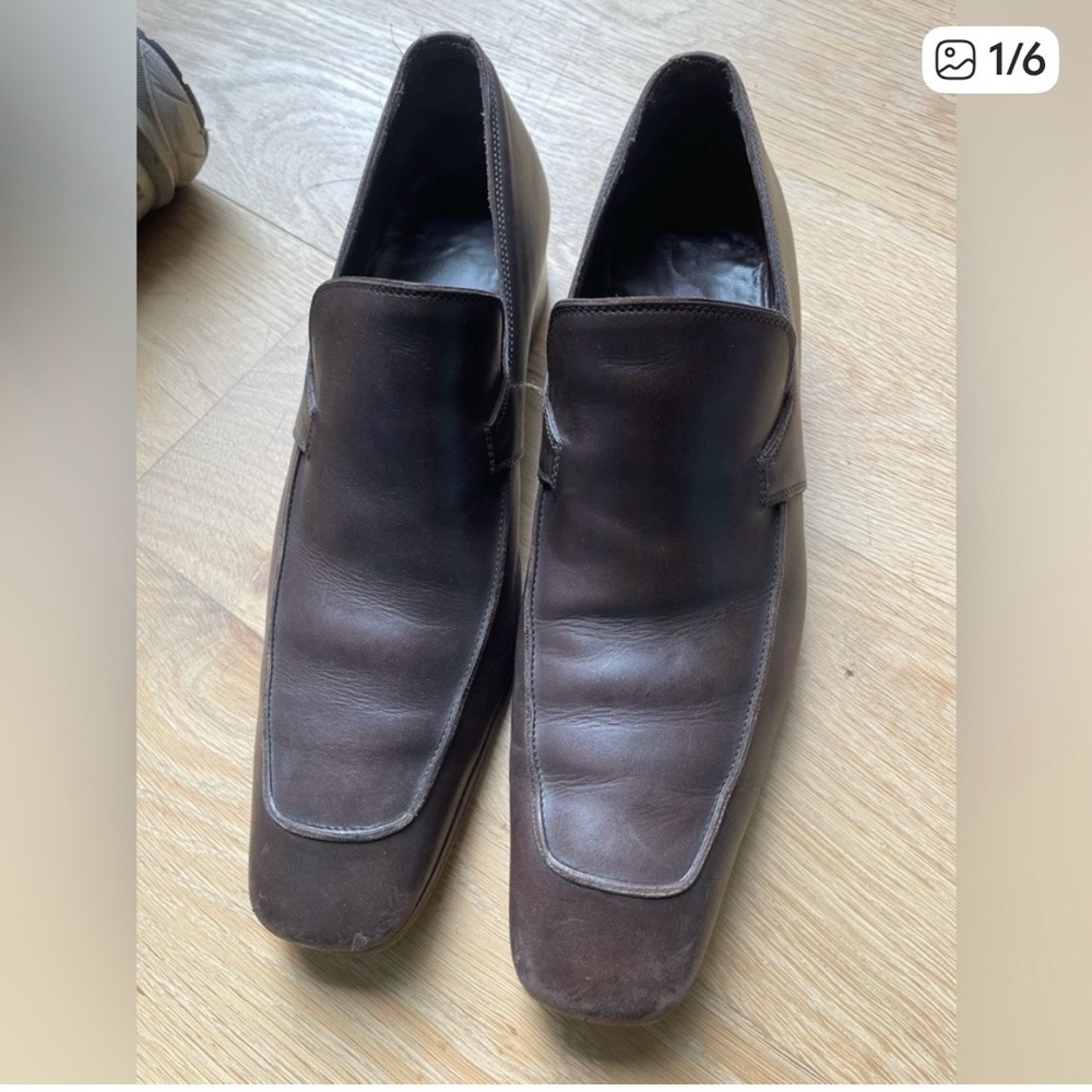Yves Saint Laurent Dark Brown Leather Loafers